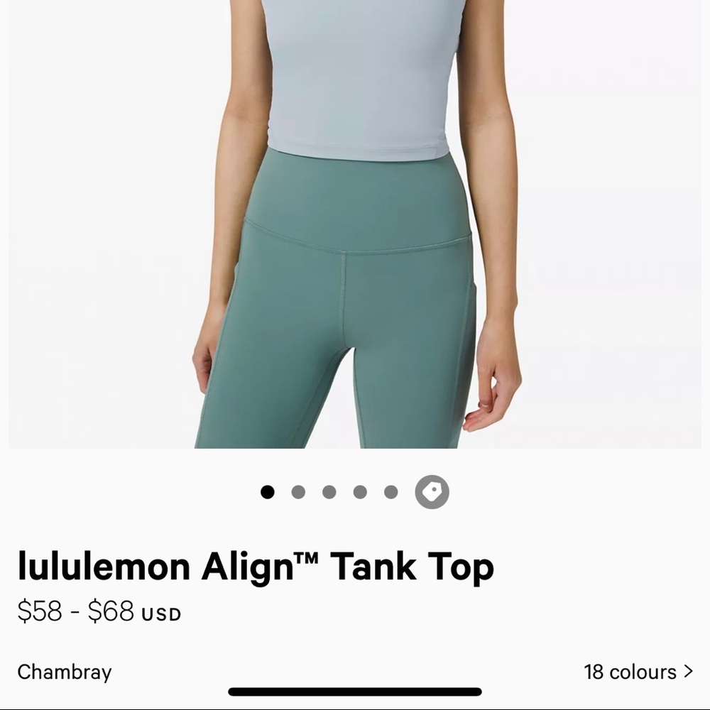 Lululemon Align Tank in Chambray Size 4